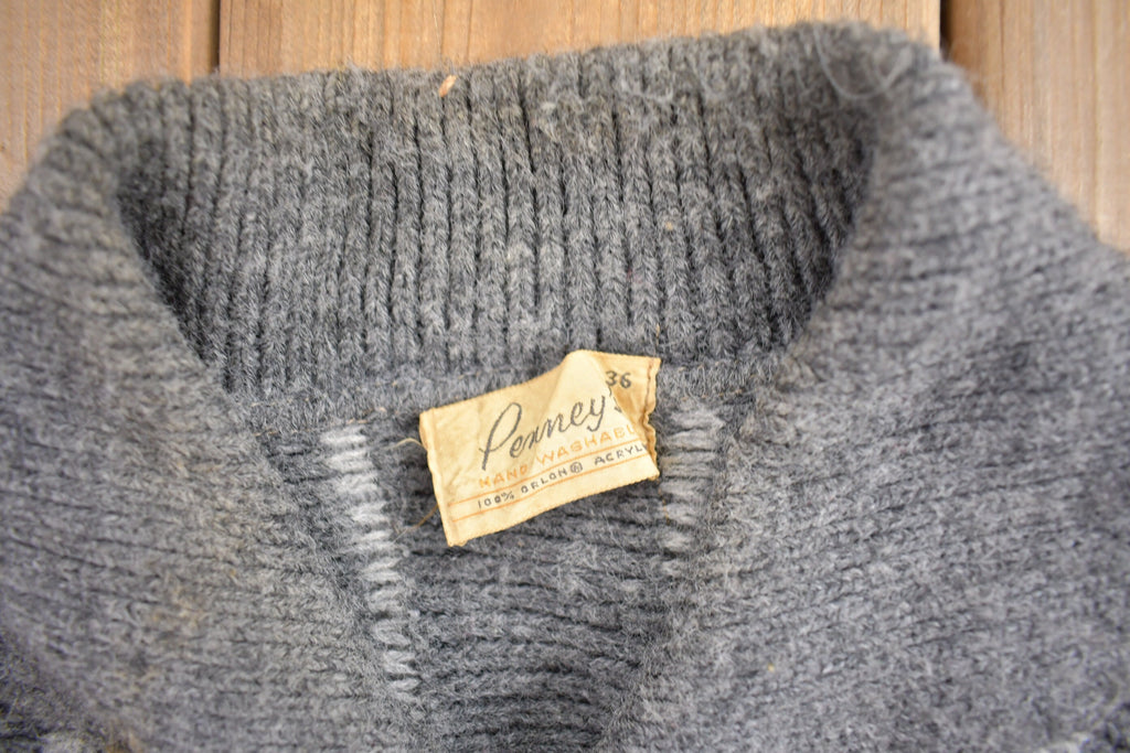 Vintage 1970s Penney's Knit Button Up Sweater