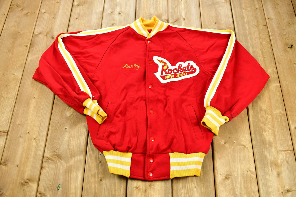 Vintage 1980s New Jersey Rockets Snap Button Windbreaker Jacket /