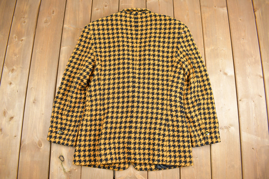 Vintage 1980s Randy Kemper Houndstooth Wool Blazer
