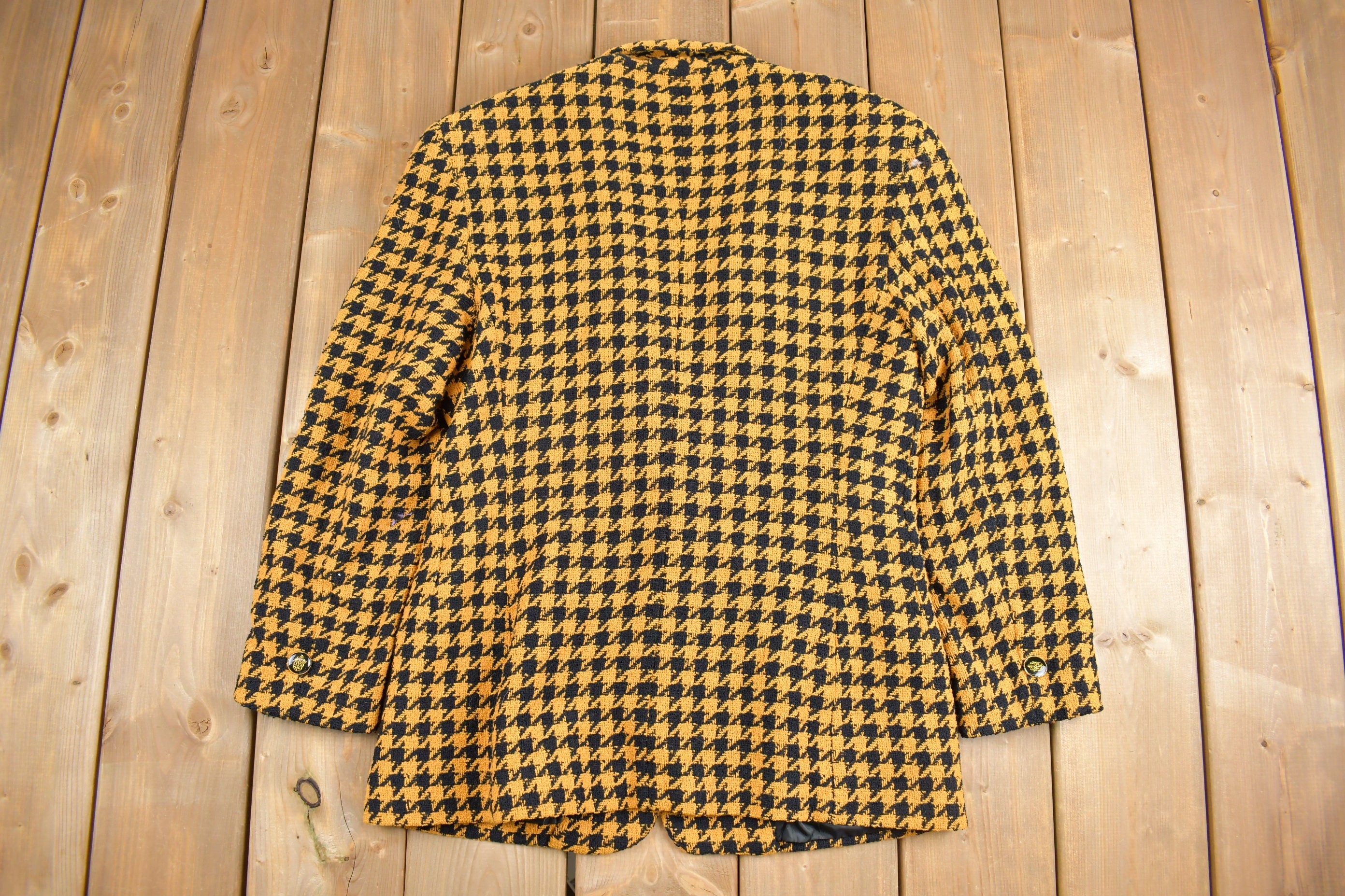 Vintage 1980s Randy Kemper Houndstooth Wool Blazer