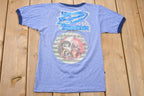 Vintage 1976 Led Zeppelin Swan Song Double Sided Promo Band Ringer T-shirt