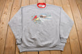 Vintage 1990s Top Stitch Cute Winter Birds Double Collar Crewneck Sweatshirt