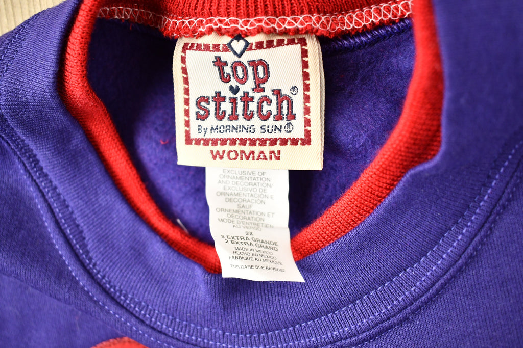 Vintage 1990s Embroidered Top Hats Cute Crewneck