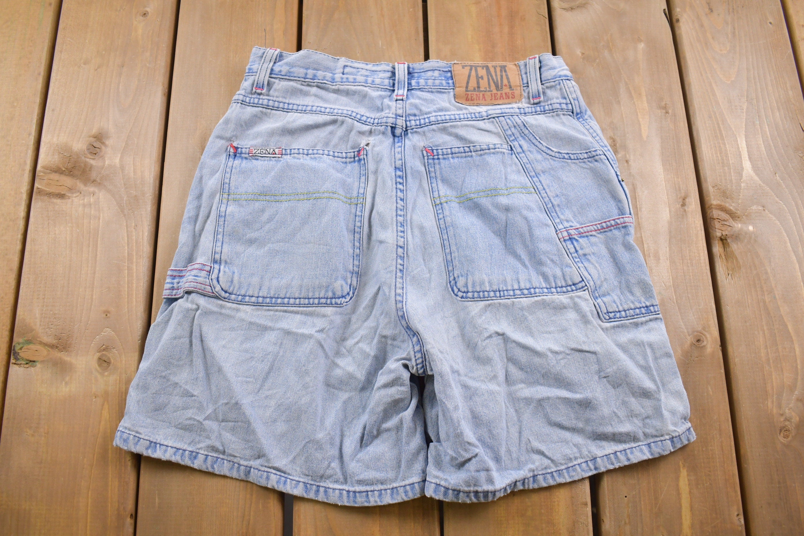 Vintage 1990s Zena Cargo Jean Shorts