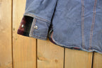 Vintage 1970s Plaid Lined Denim Shacket Men's Medium