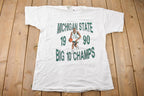 Vintage 1990 Michigan State University Basketball Big 10 Champs Collegiate T-Shirt