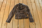 Vintage 1980s Real Leather Biker Motorcycle Leather Jacket Women's XS /