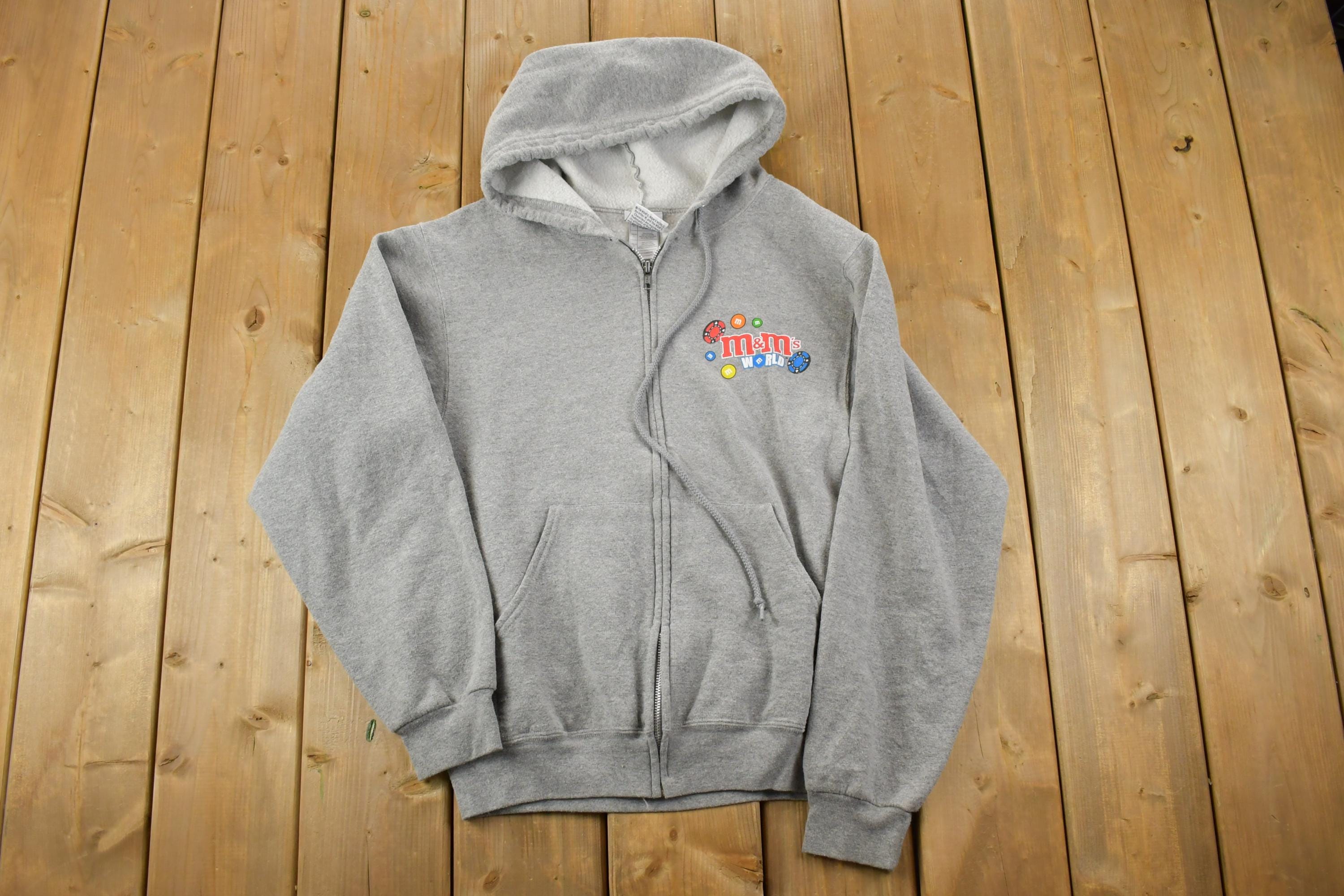 Vintage 1990s Las Vegas M&M's Zip Up Hoodie Sweatshirt