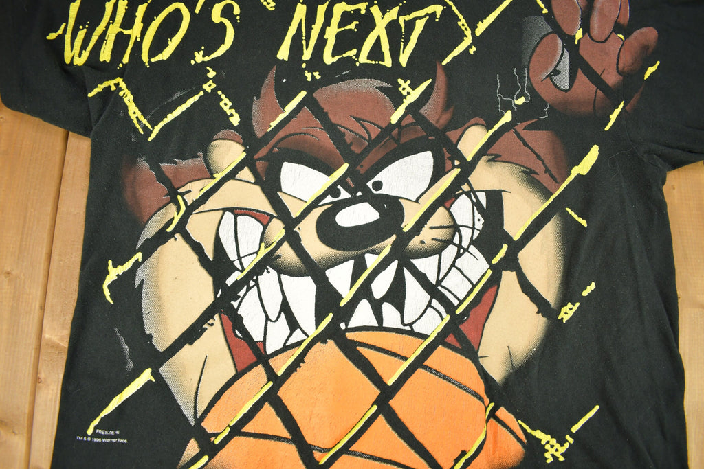 Vintage 1995 Taz Basketball Theme All Over Print Looney Tunes T-Shirt