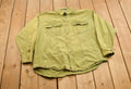 Vintage 1990s R & R Casuals Blank Green Button Up Shirt