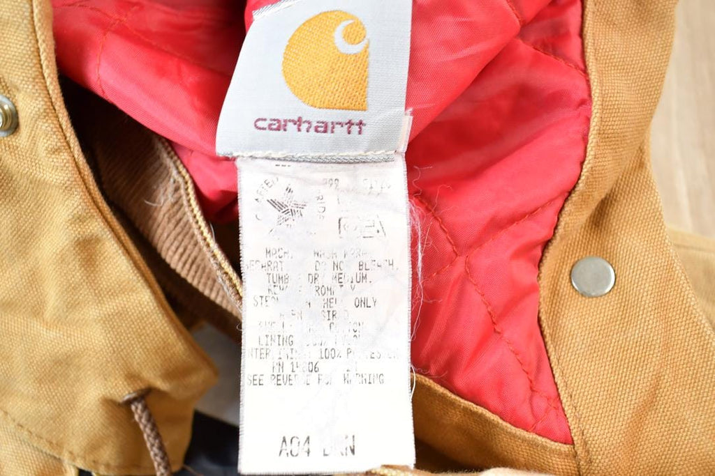 Vintage 1990s Traditional Carhartt Work Coat Snap On Hood