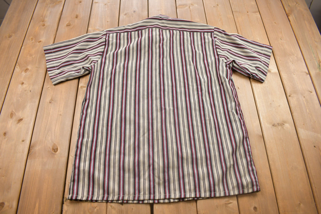 Vintage 1990s Arora Striped Button Up T Shirt