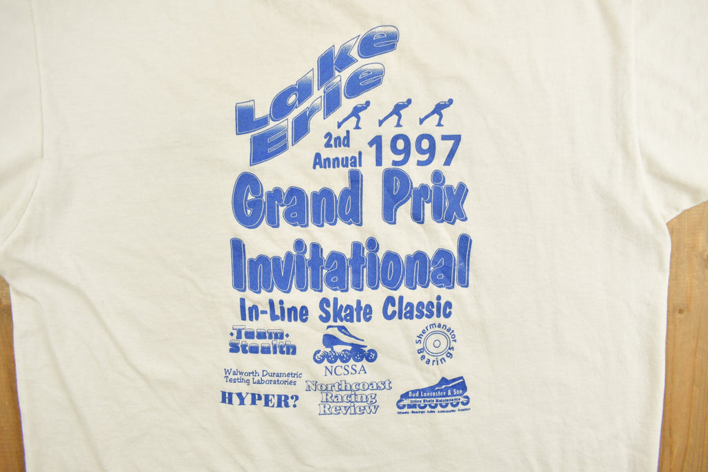 Vintage 1997 Lake Erie Grand Prix Roller Skating Graphic T-Shirt