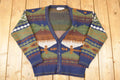 Vintage 1990s Campus Abstract Knit Cardigan Sweater Men's L