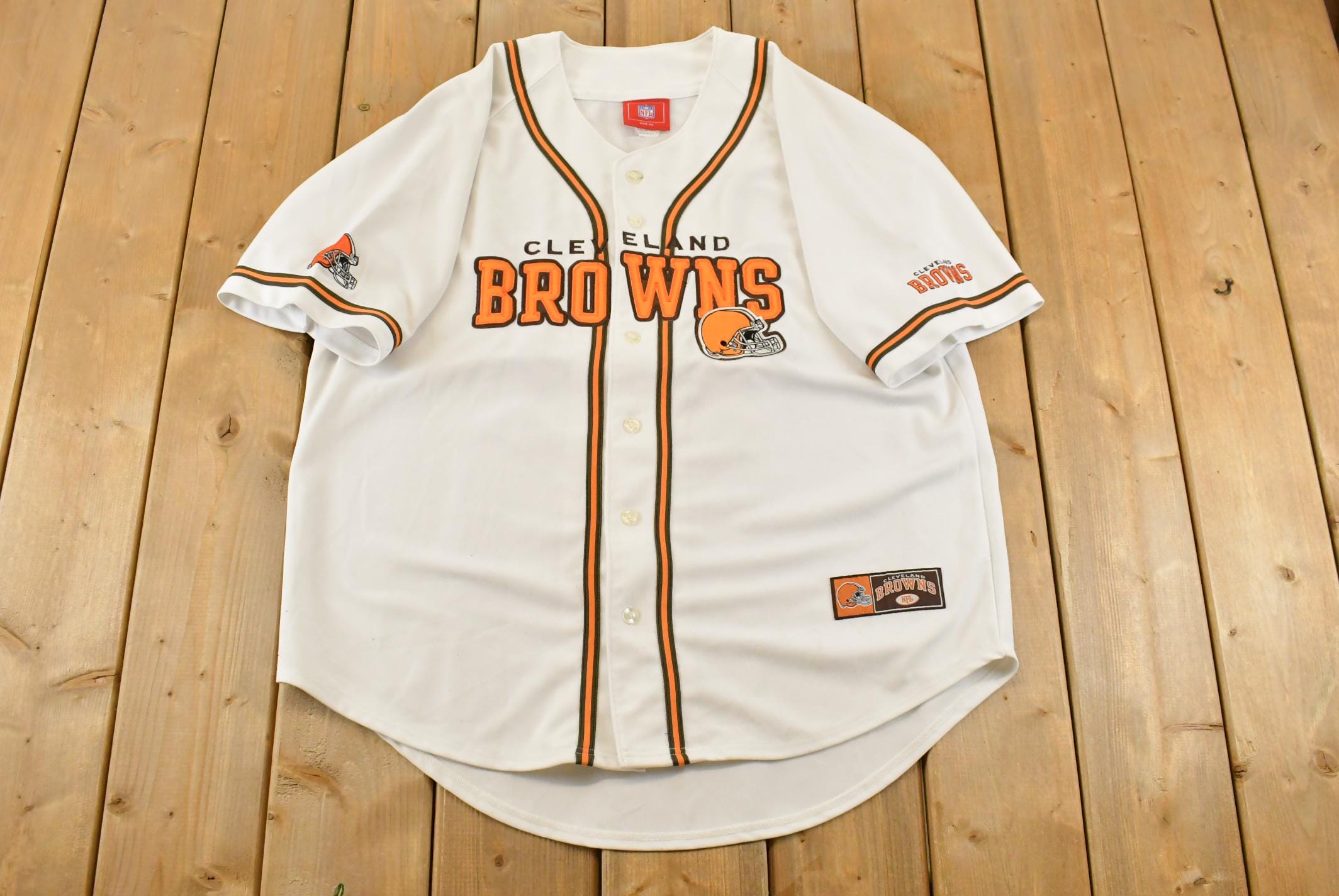 Vintage 2000s Cleveland Browns NFL Baseball Jersey Men's XL