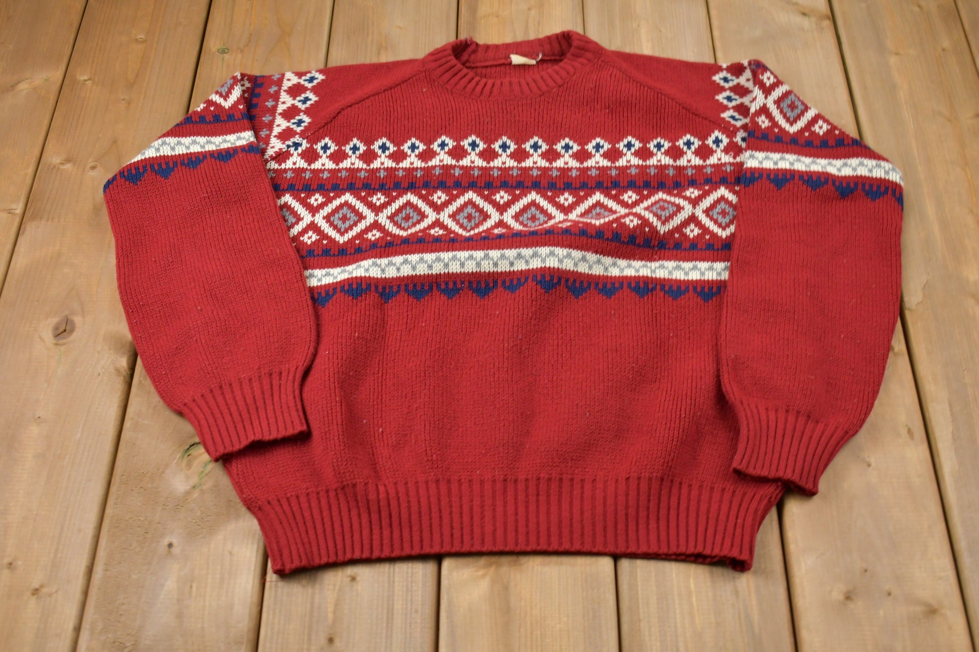 Vintage 1990s Abstract Knitted Sweater /
