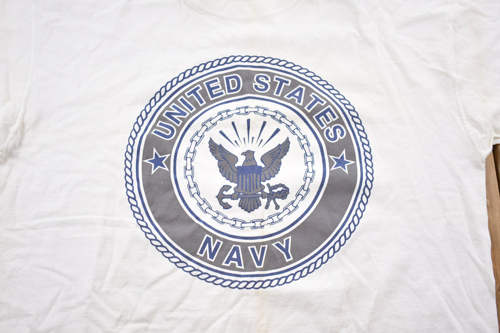 Vintage 1990s United States Navy Graphic T-Shirt  US Navy Graphic  80s  90s  Streetwear  Retro Style  Single Stitch  Made In USA