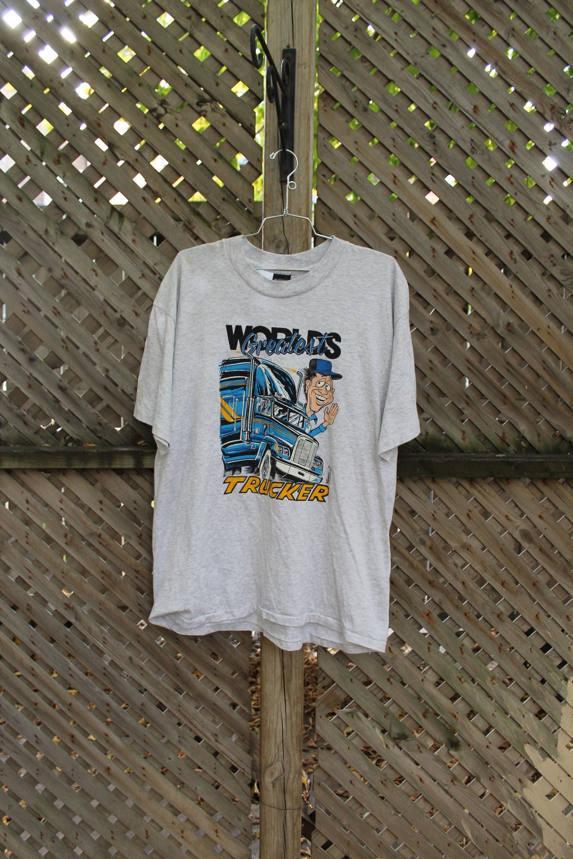 Vintage 1980s Worlds Greatest Trucker Graphic T Shirt