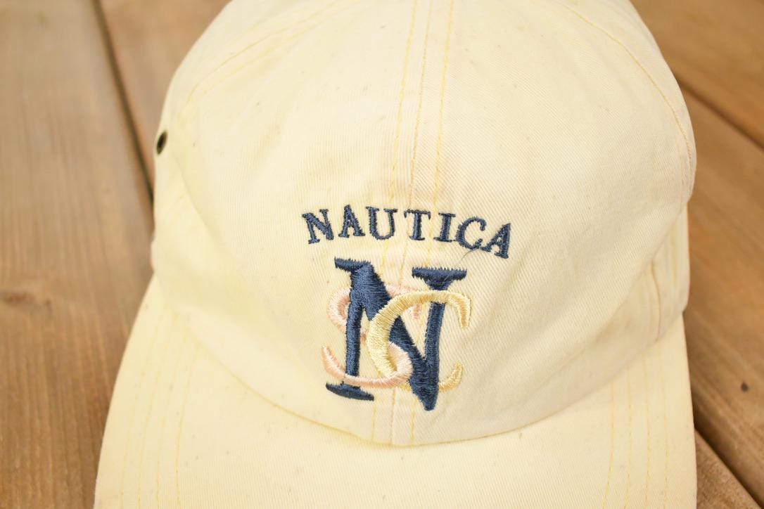 Vintage 1990s Nautica Sporting Club Strapback Dad Hat / 90's Embroidered Boating Preppy Cap