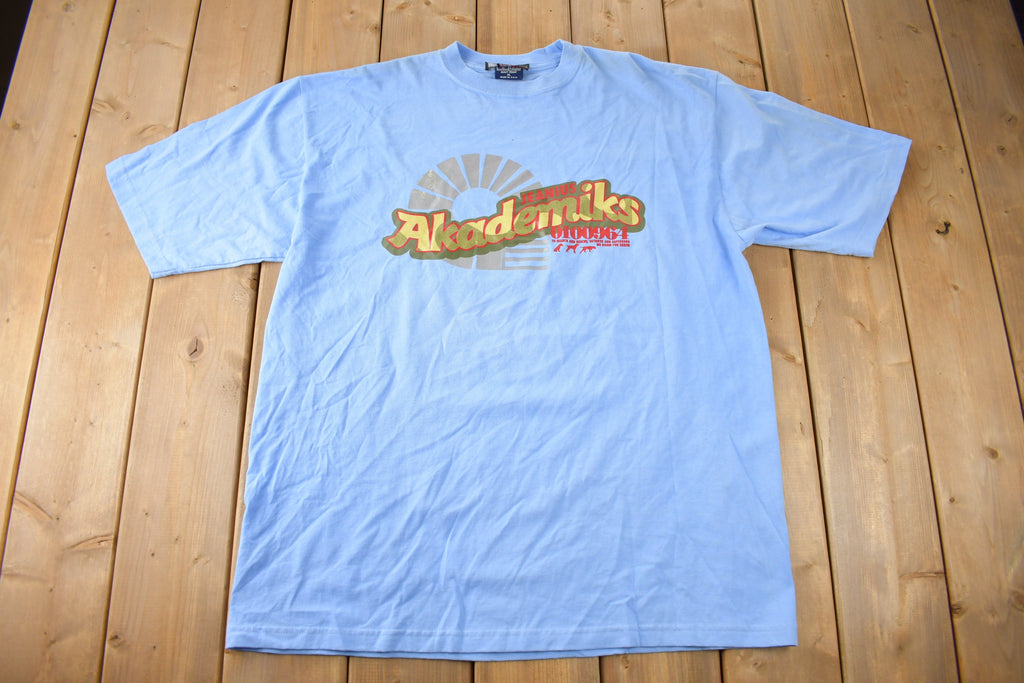 Vintage 1990s Akademiks Heavy Weight Graphic T Shirt Made In USA