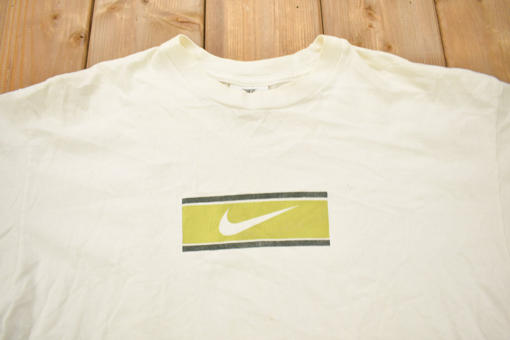 Vintage 1990s Nike Swoosh Box Logo Graphic T-Shirt
