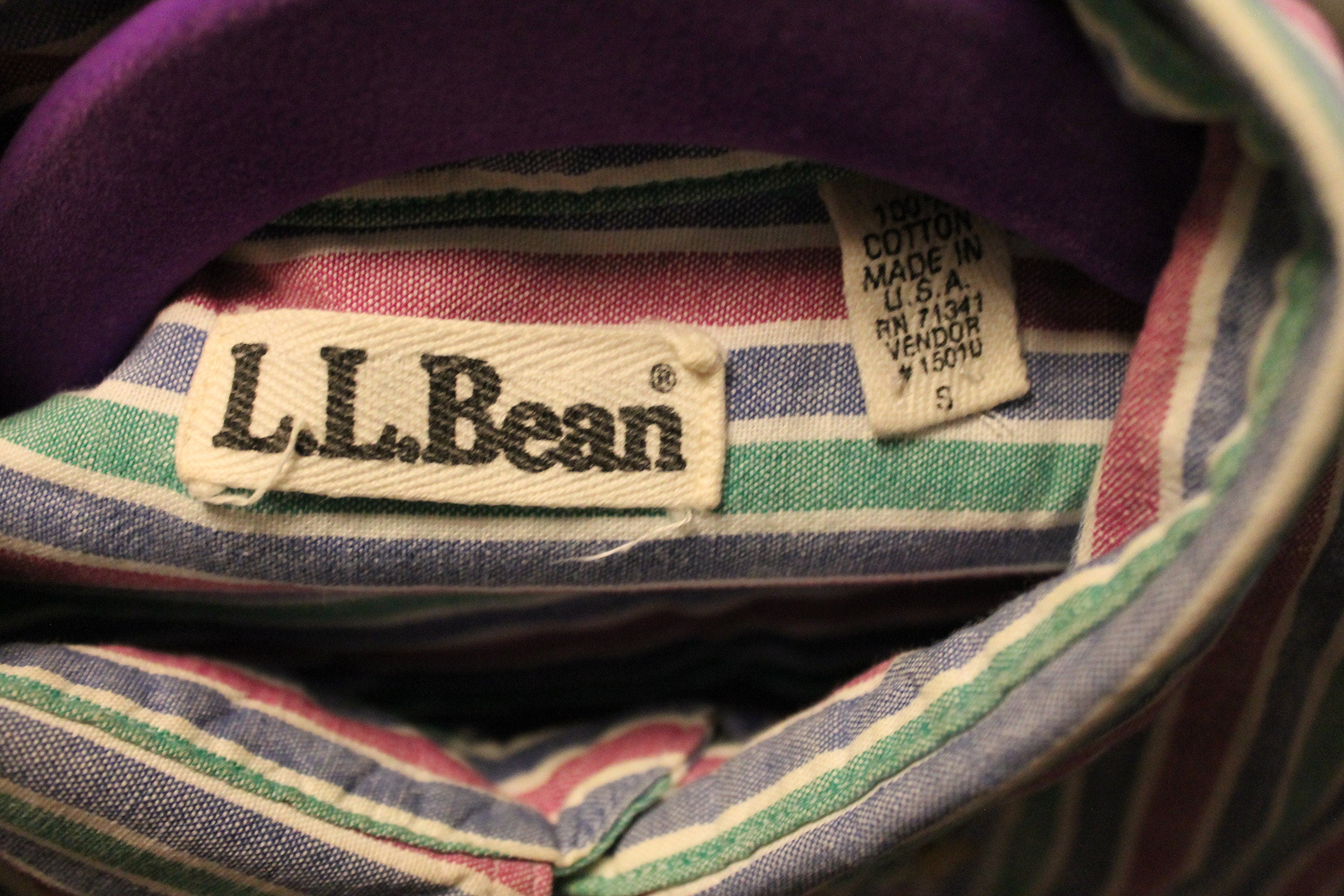 Vintage 1990s LL Bean Button Up Striped Shirt