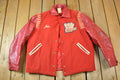 Vintage 1990s West Lincoln Minor Hockey Leather & Wool Varsity Jacket Made In USA
