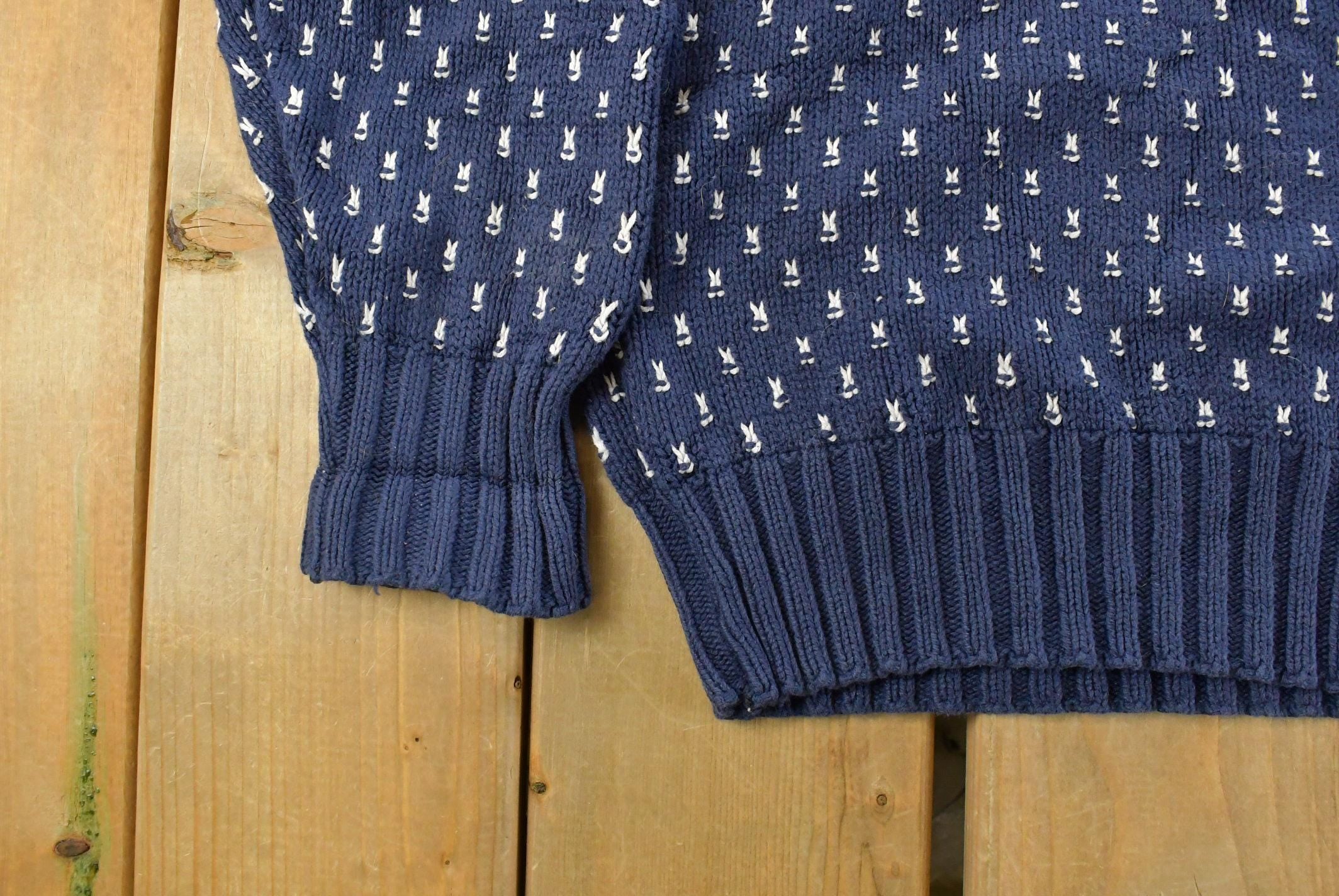 Vintage 1990s Boat House Row Knitted Crewneck Sweater Men's L