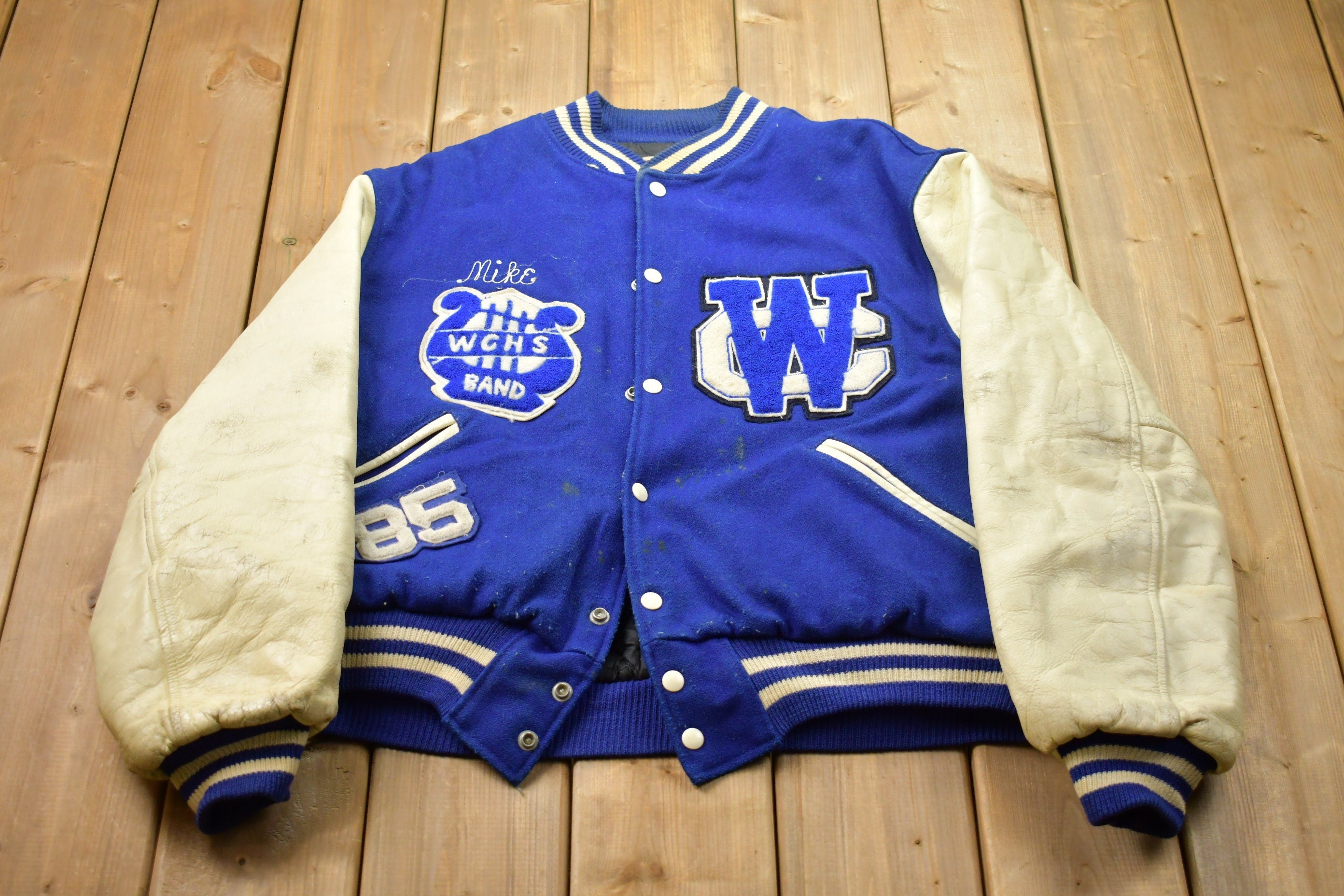 Vintage 1980s Trophy Jackets Leather Varsity Jacket