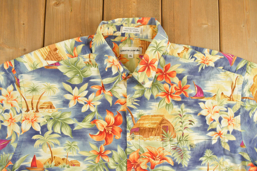 Vintage 1990s Pierre Cardin Short Sleeve Button Up Hawaiian Shirt