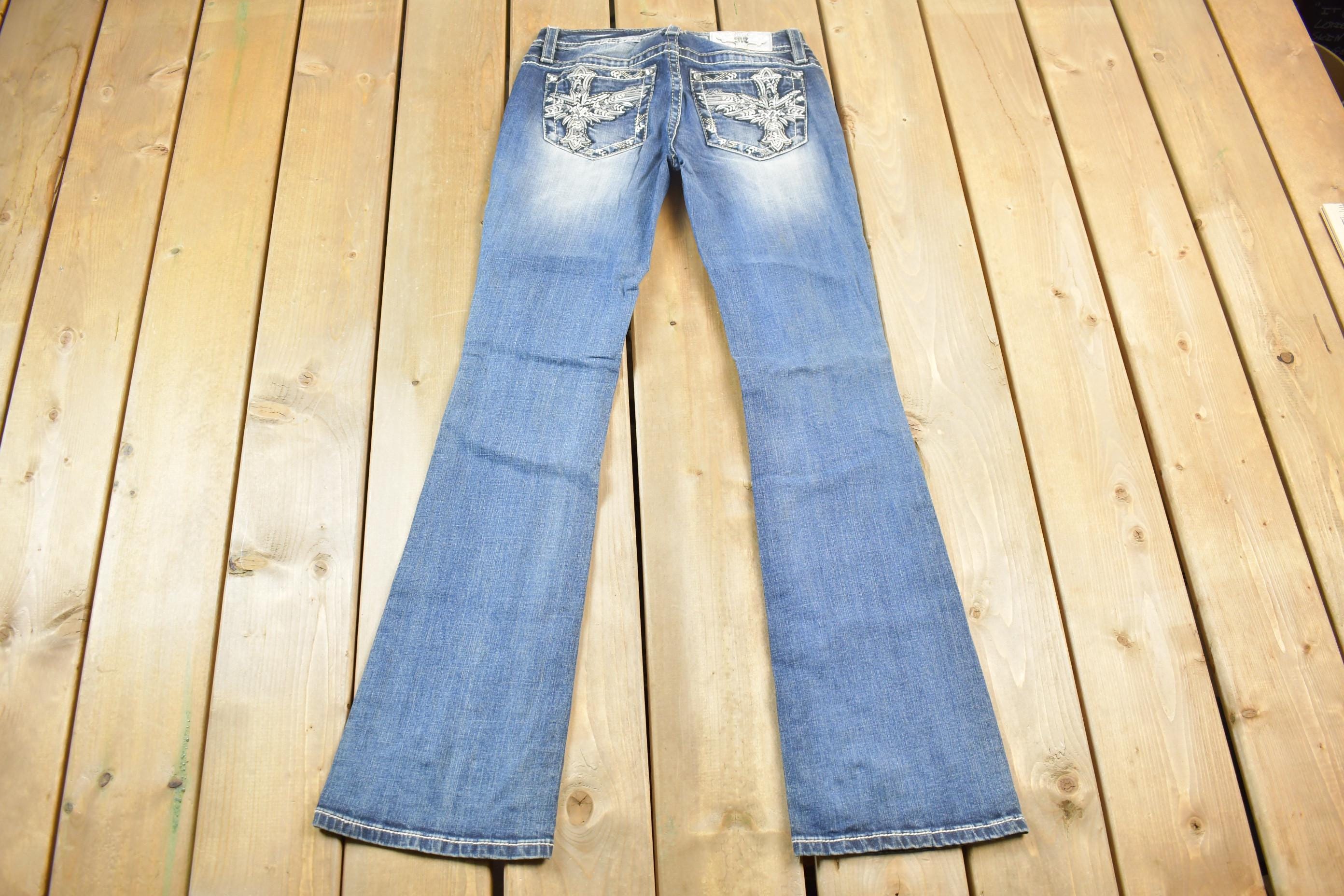 Vintage Y2K Miss Me Bedazzled Low Rise Jeans Size 26x32