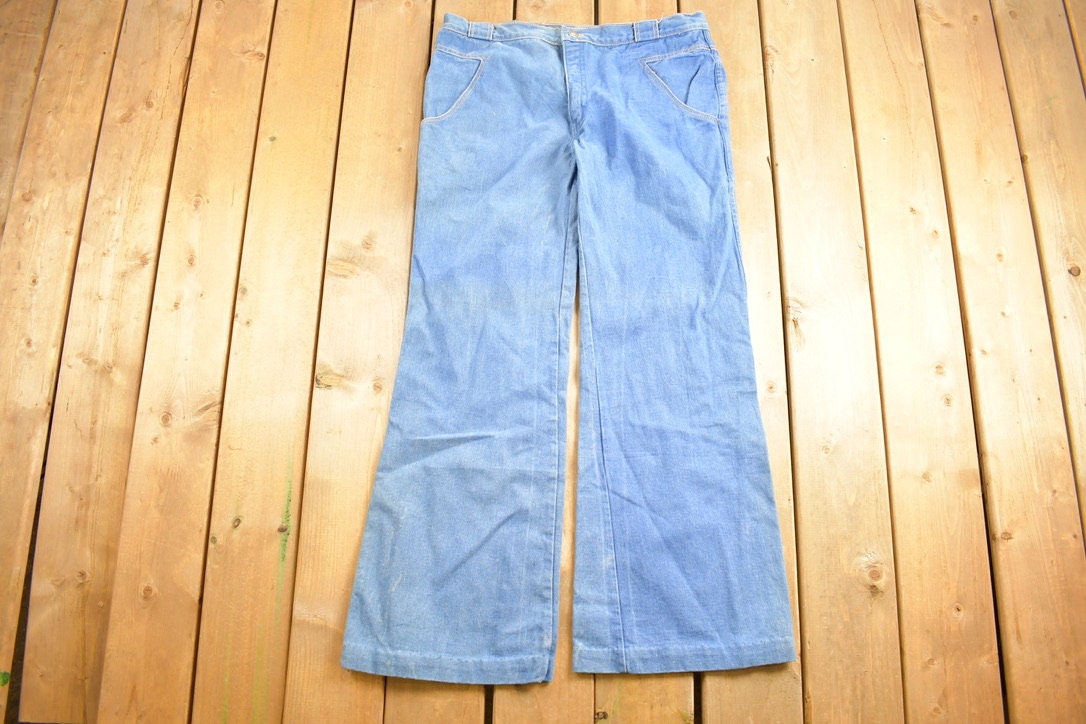 Vintage 1980s Baggy Flare Denim Jeans Size 36 x 31