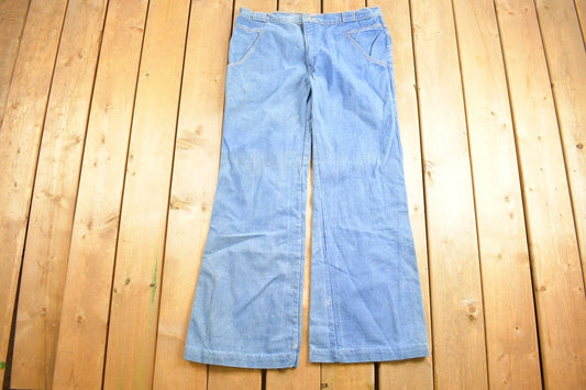 Vintage 1980s Baggy Flare Denim Jeans Size 36 x 31 / JCPenney / Flare Jeans / American Vintage / Workwear / Streetwear / 80s denim / 70s