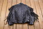 Vintage 1990s Leather Fringe Biker Jacket