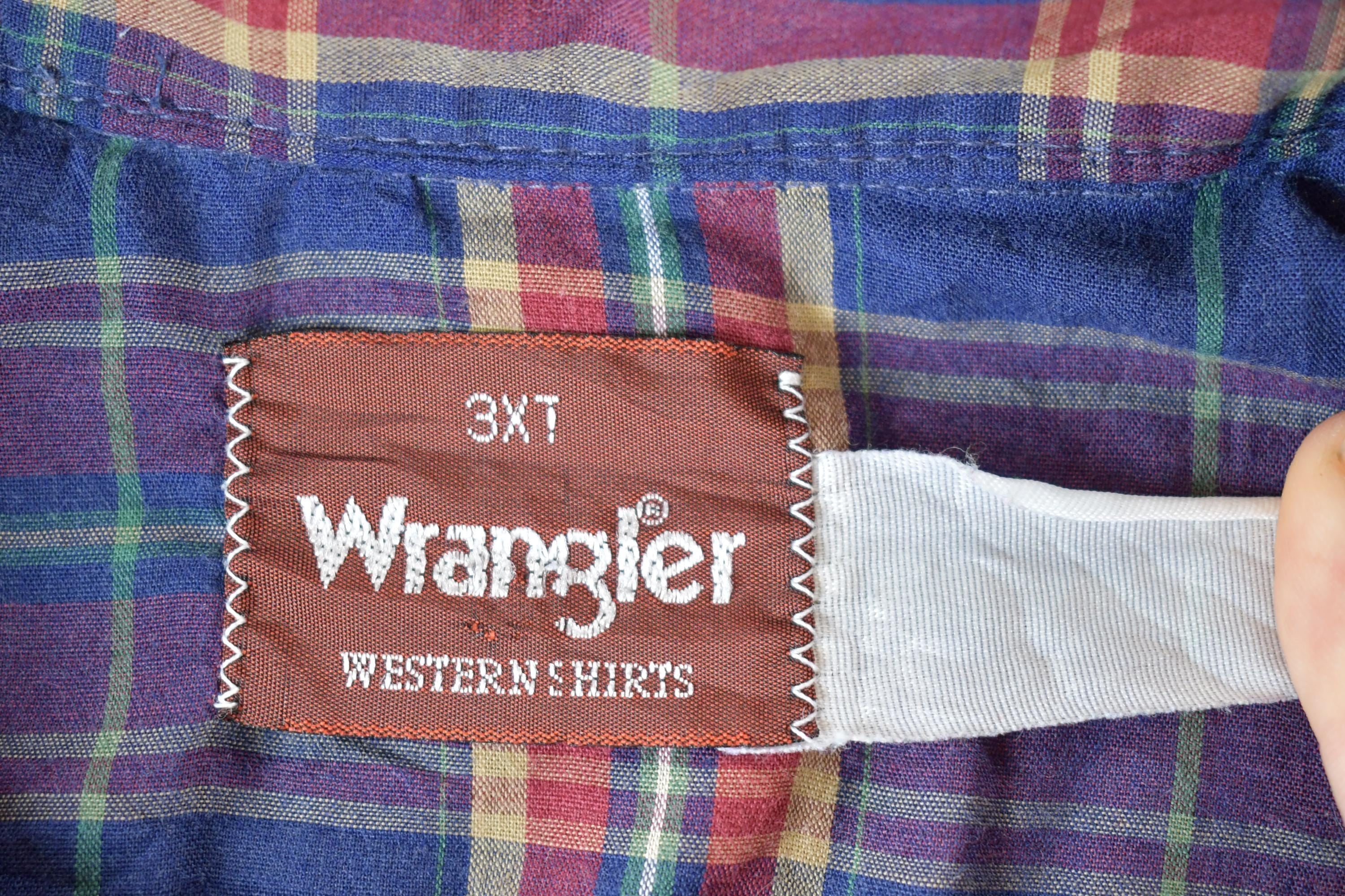 Vintage 1990s Wrangler western Shirts Button Up Shirt Men's XXXL