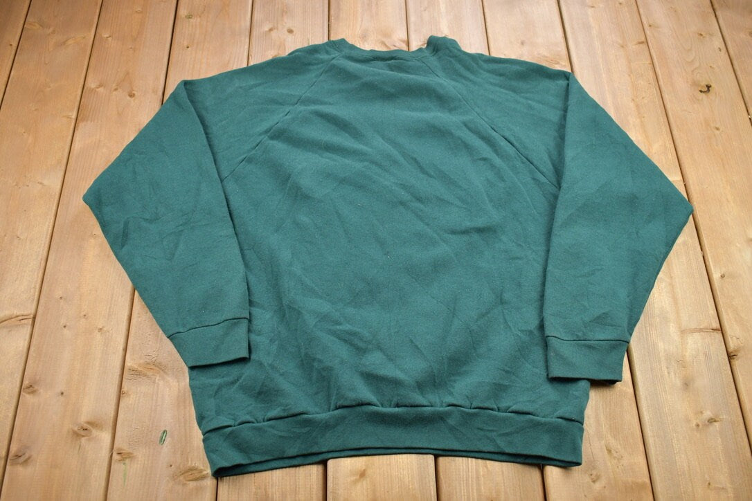 Vintage 1990s Turquoise Blank Crewneck Sweatshirt