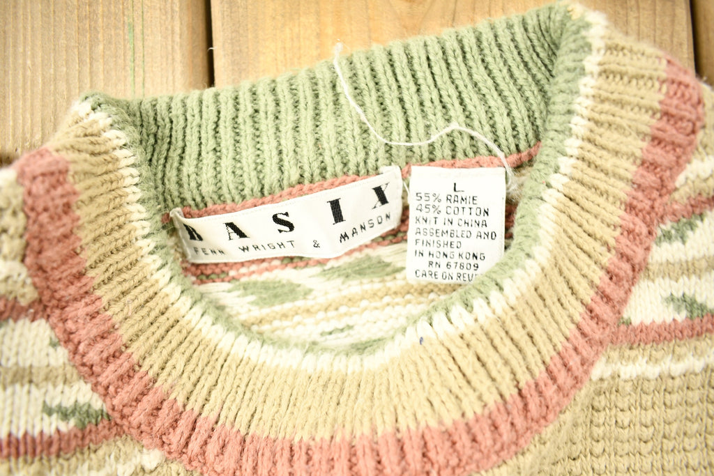 Vintage 1990s Striped Knitted Crewneck Sweater