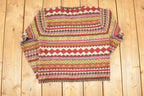 Vintage 1980s Woolrich Abstract Knit V Neck Sweater Women's S