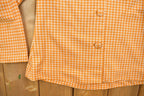 Vintage 1960s Orange Gingham Full Button-Up