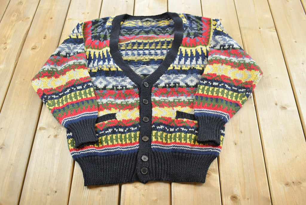 Vintage 1980s Limited Editions Wool Knit Cardigan Sweater Mens M /