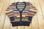 Vintage 1980s Limited Editions Wool Knit Cardigan Sweater Mens M /