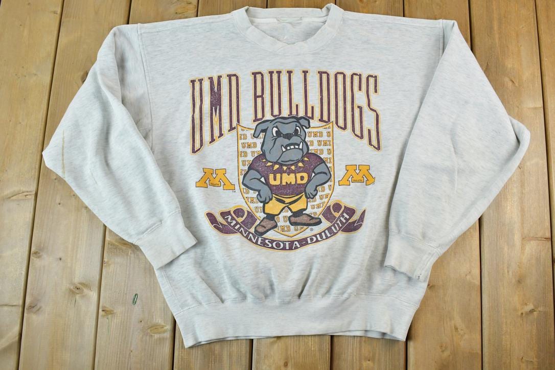 Vintage 1990s University Of Minnesota Bulldogs Collegiate Crewneck  Embroidered  NCAA Sweatshirt  Sportswear  Americana