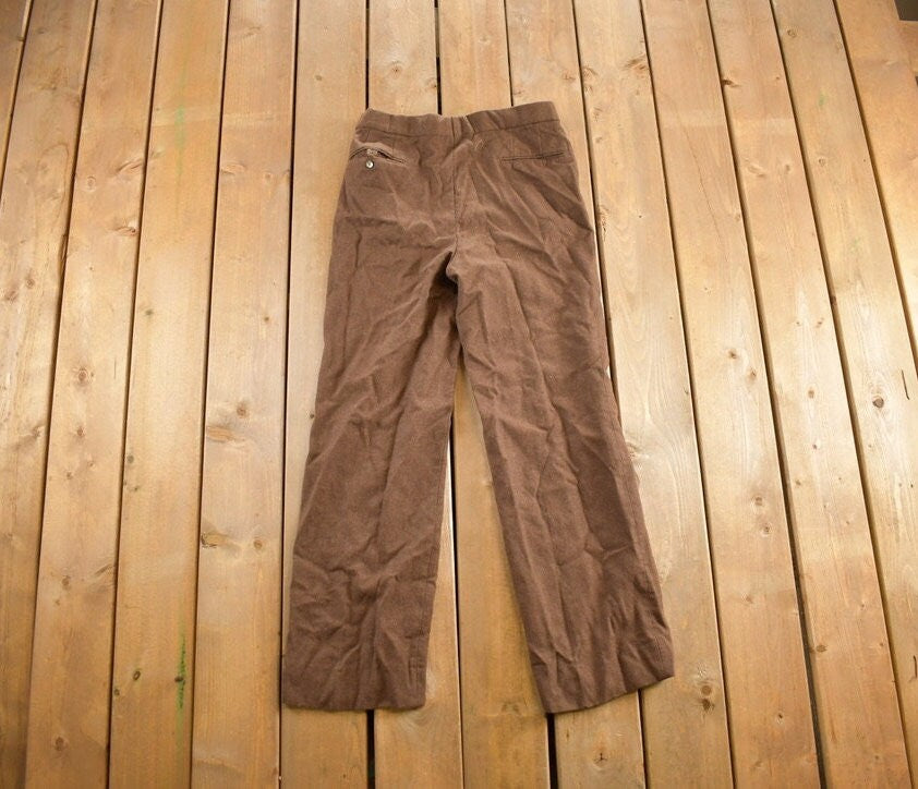 Vintage 1980s Wool Brown Trousers Size 32x30 / 1980s Wool Pants / Made in Canada / True Vintage / Vintage Workwear / Wool Pants
