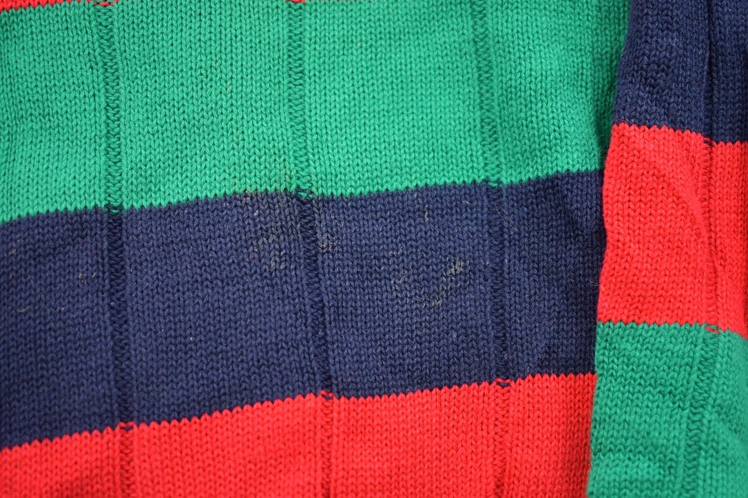 Vintage 1990s Knitted Striped Crewneck Sweater