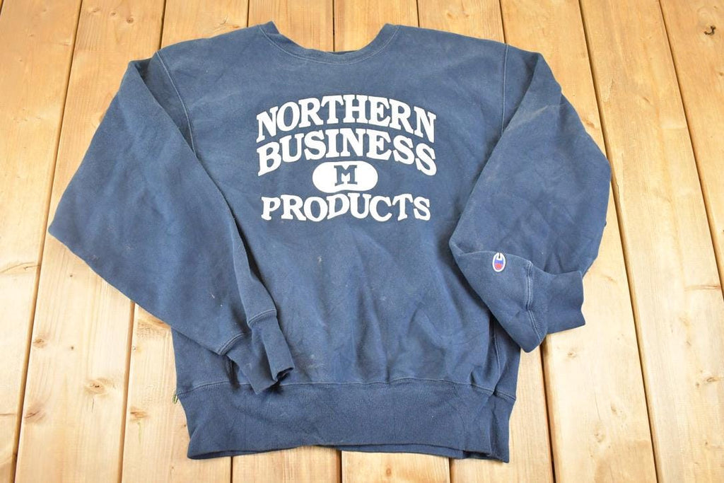 Vintage Y2K Northern Business Products Champion Reverse Weave Crewneck Sweatshirt Men's L / 2000s Heavyweight Sweater / 2000s Cross Grain