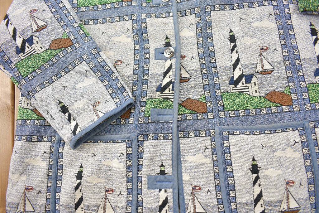 Vintage 1990s Blair Lighthouse Button Up Sweater