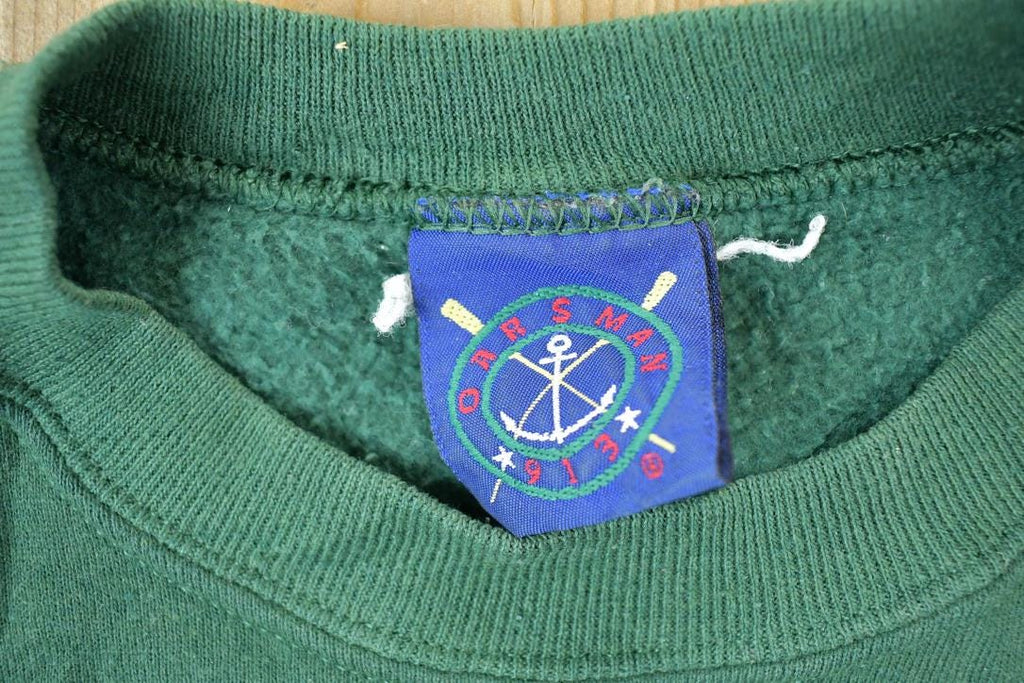 Vintage 1990s Macedon New York Plaid Letters Crewneck Sweatshirt