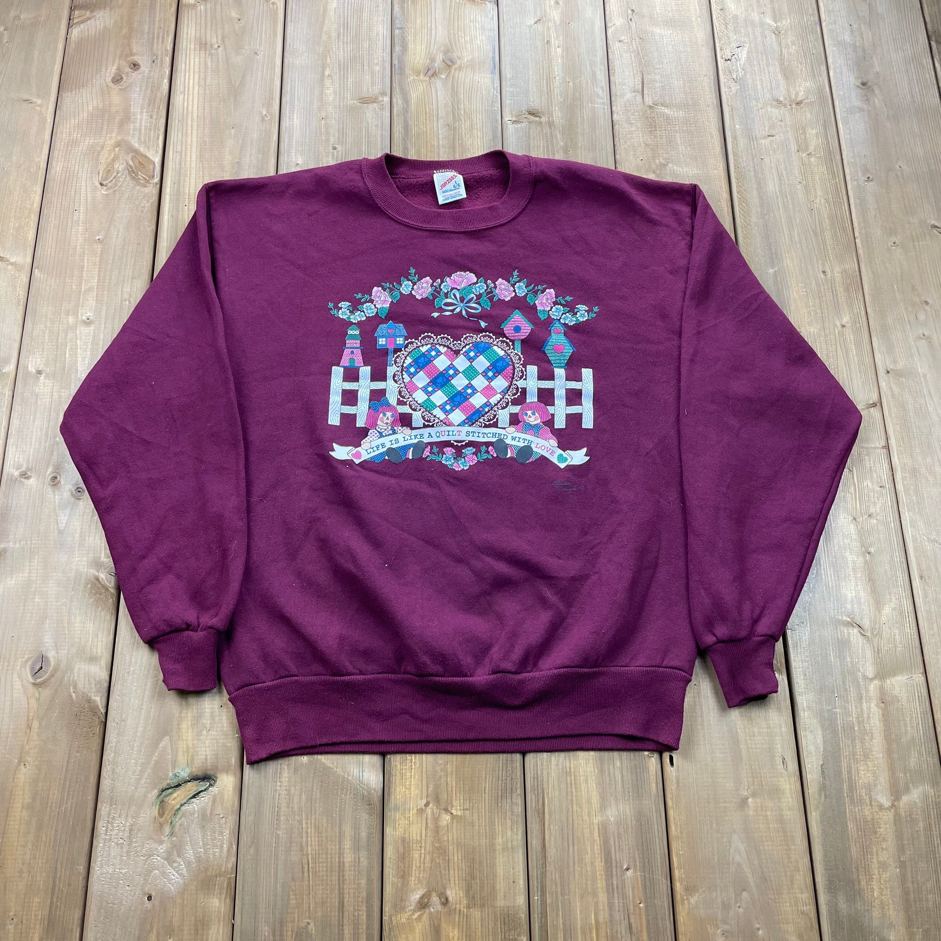 Vintage 90's Life Is Like A Quilt Stitched With Love Crewneck Sweatshirt