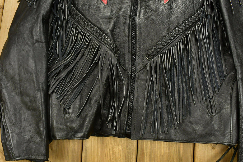 Vintage 1990s Unik Leather Collection Womens Motorcycle Jacket