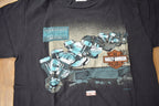 Vintage 1990s Racers Edge Harley Davidson Milton Ontario Graphic T-Shirt Made In Canada